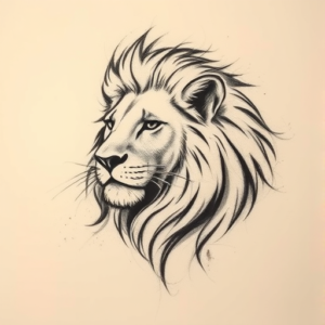 Charcoal Leo Tattoo