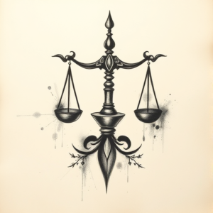 Charcoal Libra Tattoo