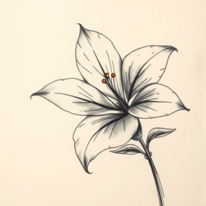 Charcoal Lily Tattoo