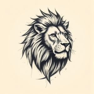 Charcoal Lion Tattoo