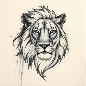 Charcoal Lioness Tattoo
