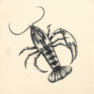 Charcoal Lobster Tattoo