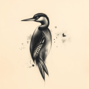 Charcoal Loon Tattoo