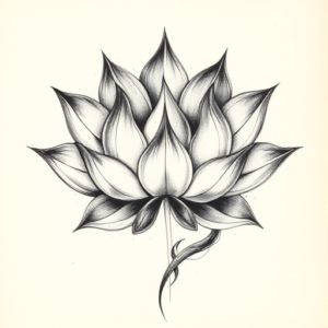Charcoal Lotus Tattoo