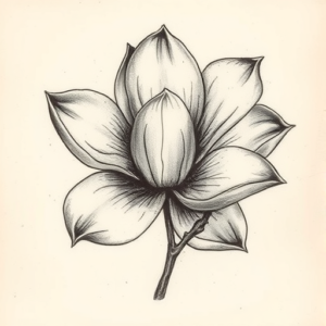 Charcoal Magnolia Tattoo