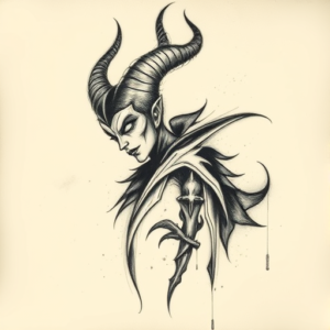 Charcoal Maleficent Tattoo