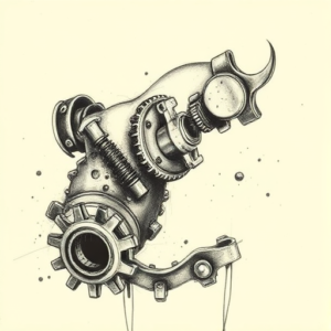 Charcoal Mechanic Tattoo