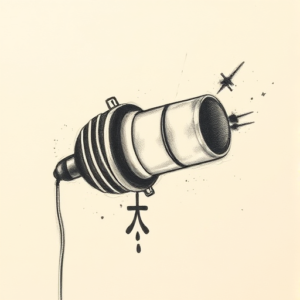 Charcoal Microphone Tattoo