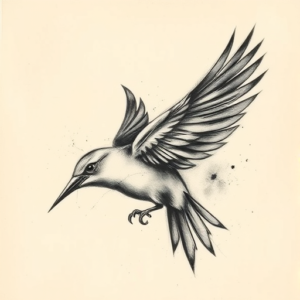 Charcoal Mockingbird Tattoo