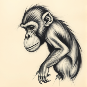 Charcoal Monkey Tattoo