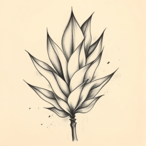 Charcoal Monstera Tattoo