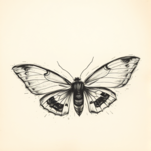 Charcoal Moth Tattoo