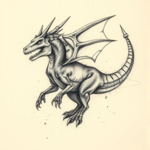 Charcoal Mythosaur Tattoo