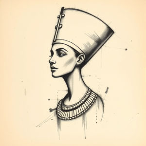 Charcoal Nefertiti Tattoo