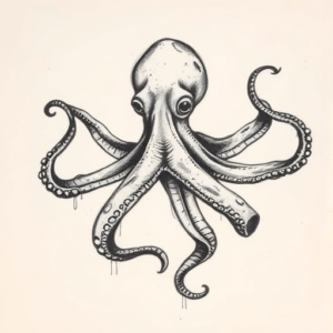 Charcoal Octopus Tattoo