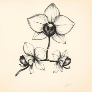 Charcoal Orchid Tattoo