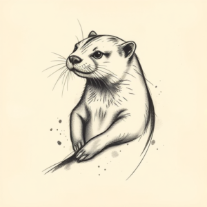 Charcoal Otter Tattoo