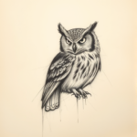 Charcoal Owl Tattoo