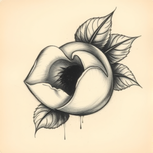 Charcoal Peach Tattoo