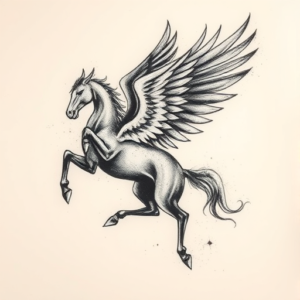 Charcoal Pegasus Tattoo