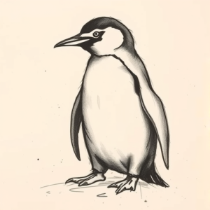 Charcoal Penguin Tattoo