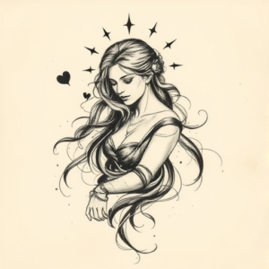 Charcoal Persephone Tattoo
