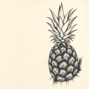 Charcoal Pineapple Tattoo