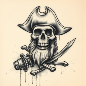 Charcoal Pirate Tattoo
