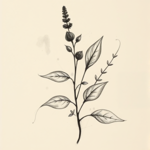 Charcoal Plant Tattoo