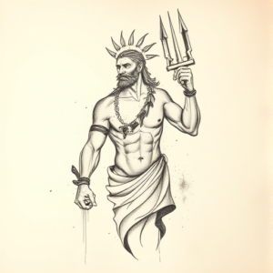 Charcoal Poseidon Tattoo