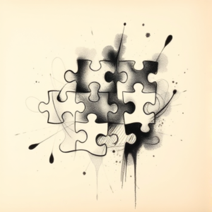 Charcoal Puzzle Tattoo