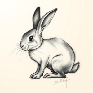 Charcoal Rabbit Tattoo
