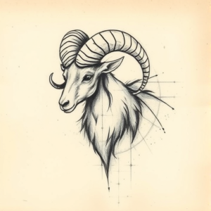 Charcoal Ram Tattoo