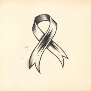 Charcoal Ribbon Tattoo