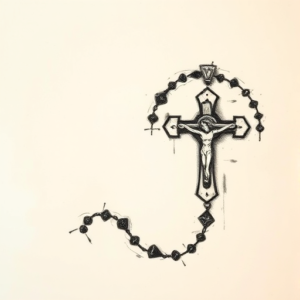 Charcoal Rosary Tattoo