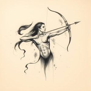 Charcoal Sagittarius Tattoo