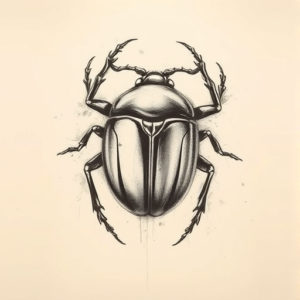 Charcoal Scarab Tattoo