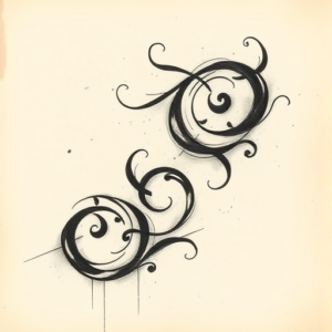 Charcoal Scroll Tattoo