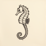 Charcoal Seahorse Tattoo
