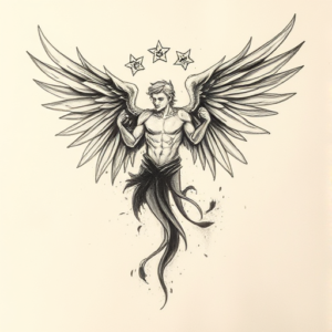Charcoal Seraphim Tattoo