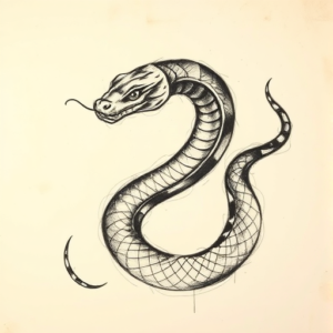 Charcoal Serpent Tattoo