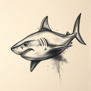 Charcoal Shark Tattoo