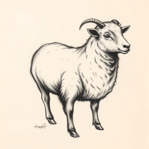 Charcoal Sheep Tattoo
