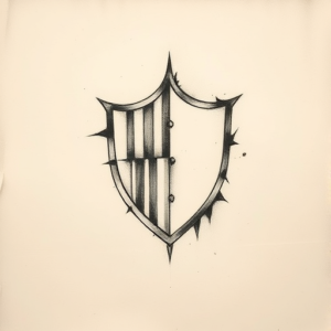 Charcoal Shield Tattoo