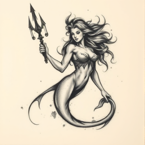 Charcoal Siren Tattoo