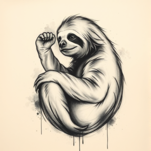 Charcoal Sloth Tattoo