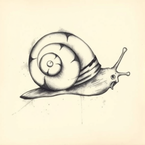 Charcoal Snail Tattoo