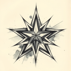 Charcoal Star Tattoo