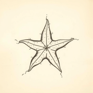 Charcoal Starfish Tattoo