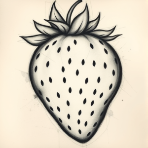 Charcoal Strawberry Tattoo